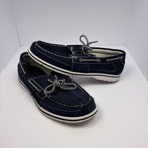 Rockport Men's Boat Shoes Navy Blue Suede Size 11 M K60830 adiPRENE Deck Loafers